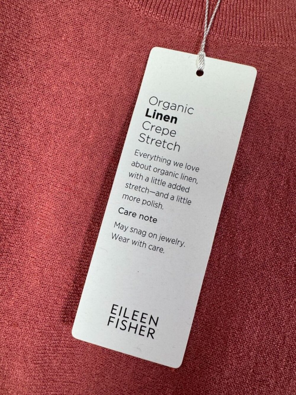 NEW Eileen Fisher Womens Organic Linen Blend Long Sleeve Top XL Rose Pink Lagenl - Picture 7 of 13